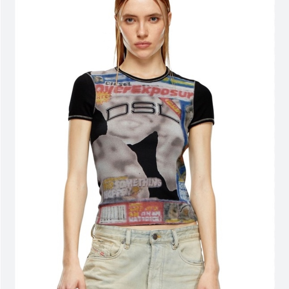 EXCLUSIVE! Diesel T-Ele graphic-print T-shirt. Limited Edition. Multi color